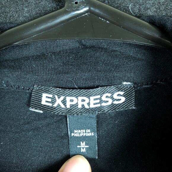 Express Womens Shirt Black Open Key Hole Chest Sleeveless Modal Blend Stretch M - Picture 6 of 12